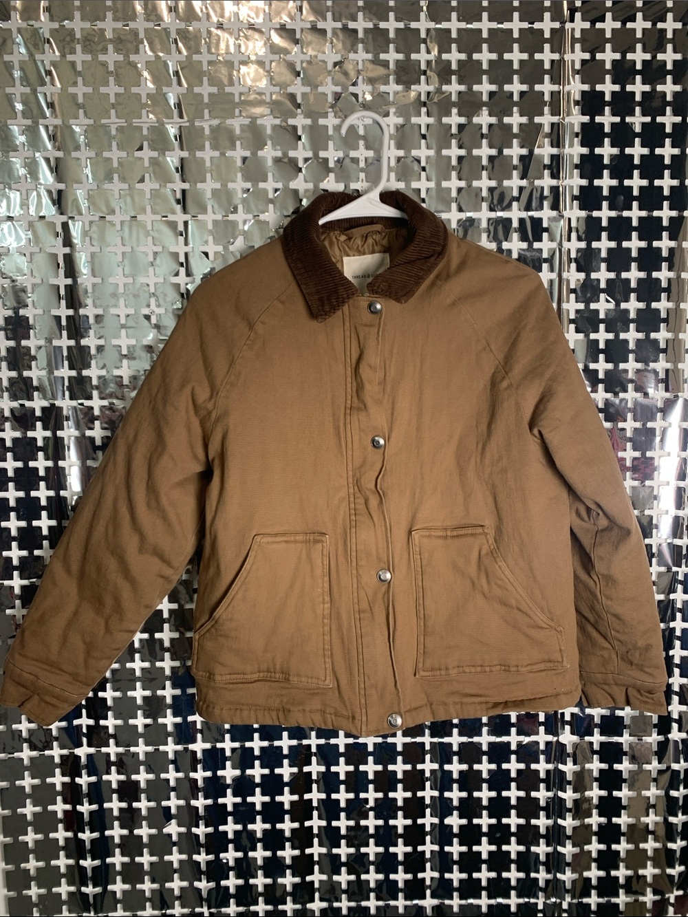 Thread & Supply Tan Utility Jacket with Corduroy Collar